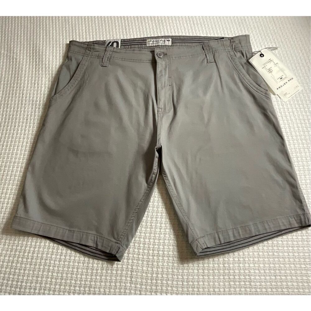 PROJEK RAW Mens Size 40 - 9 in. Twill Shorts in Light Gray